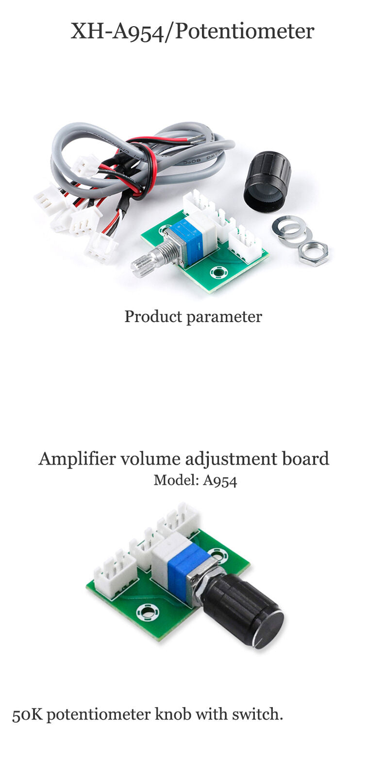 XH-A954 Potentiometer kit module volume switch control board power amplifier