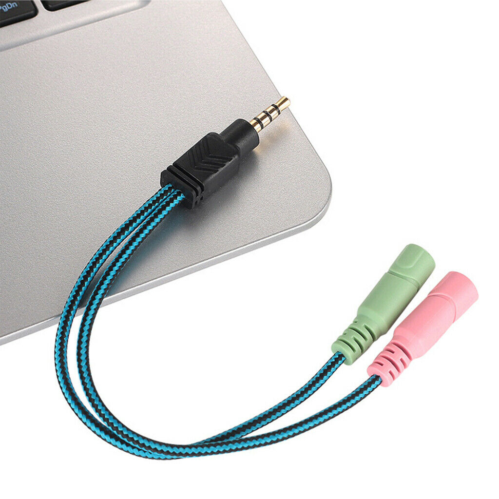 3.5mm 2 Female to 1 Male Mic Plugs Audio Y Splitter Cable for Smartphone