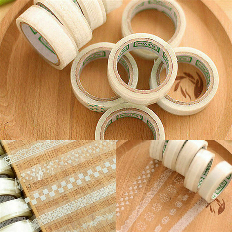 5X Lace Roll DIY Washi Paper Decorative Sticky Paper Self Adhesive Masking Tape