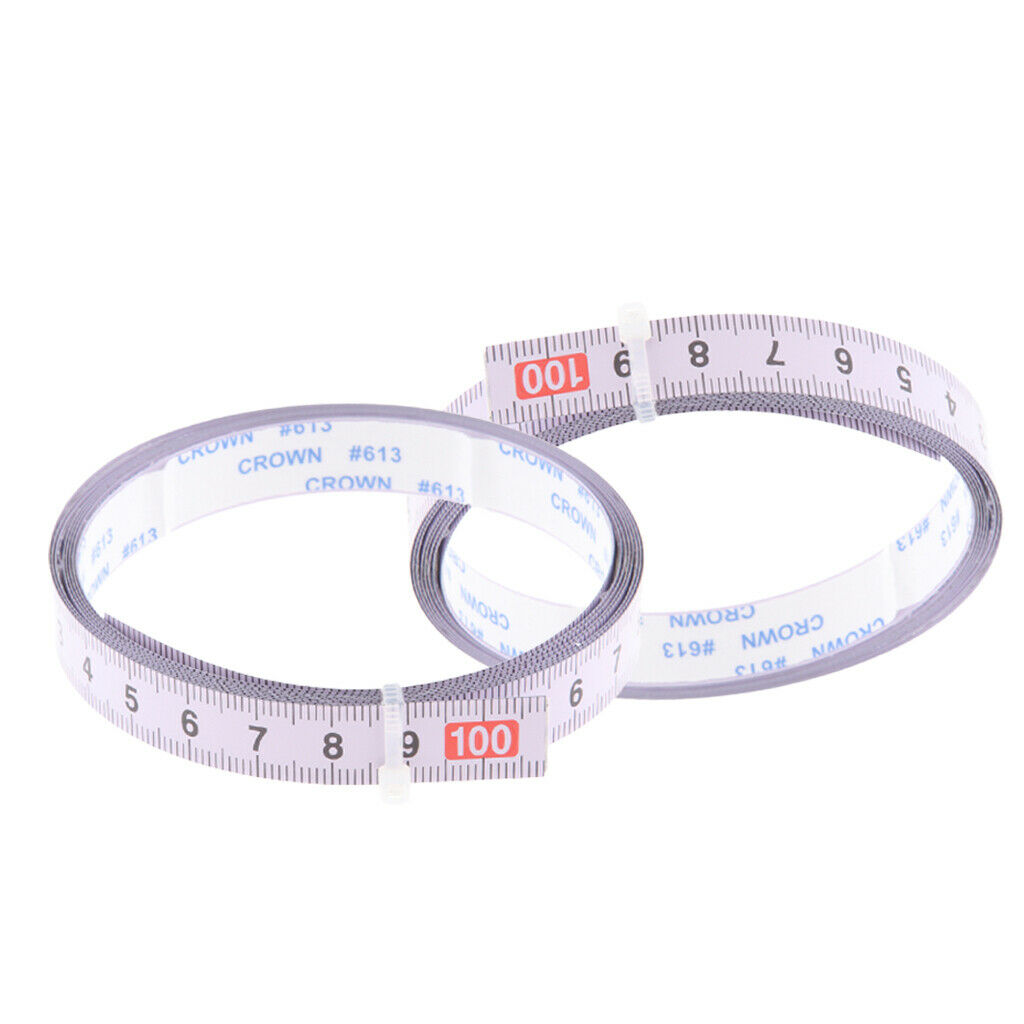 2x Metric Track Tape Measure Adhesive Scale Miter T-Track Middle(1M-0-1M)