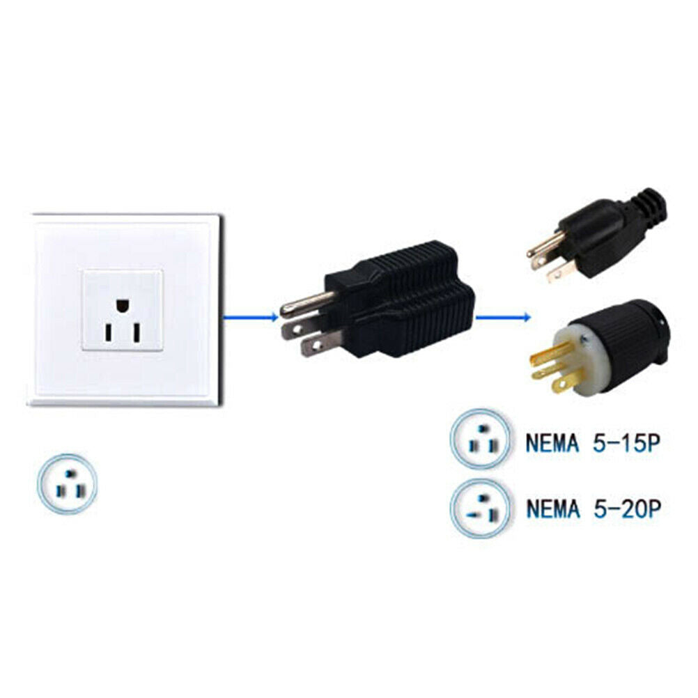 Household electrical adapter NEMA 5-15P male to NEMA 5-20R female adapter.l8