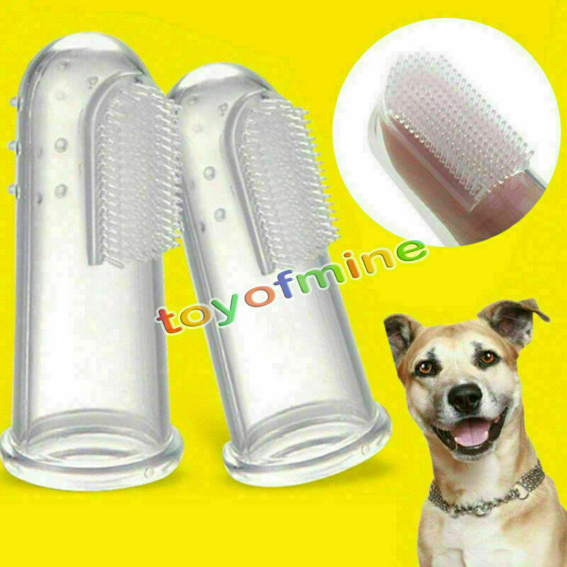 4x Soft Finger Toothbrush Pet Dog Oral Dental Cleaning Teeth Care Hygiene Brush