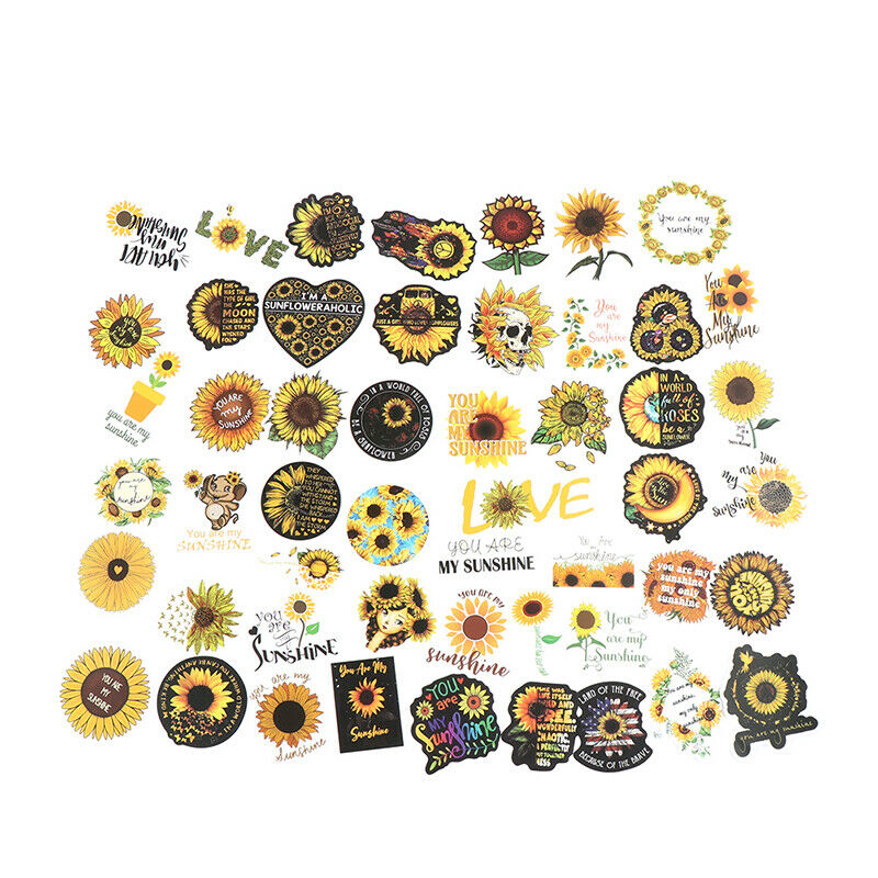 50Pc Sunflower Waterproof Stickers For Car Luggage Fridge Laptop Motorcycle  SJ