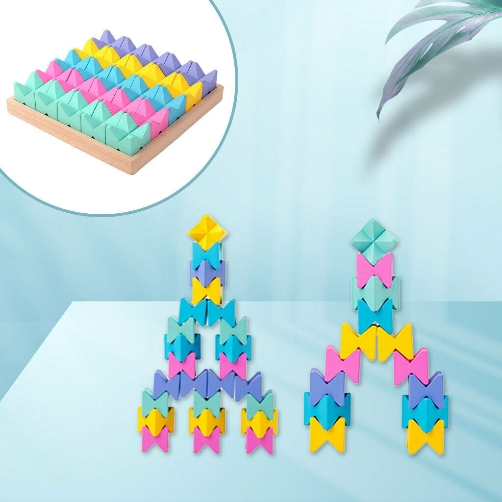Geometric Shape Match Stacker Puzzle Board Educational Stacking
