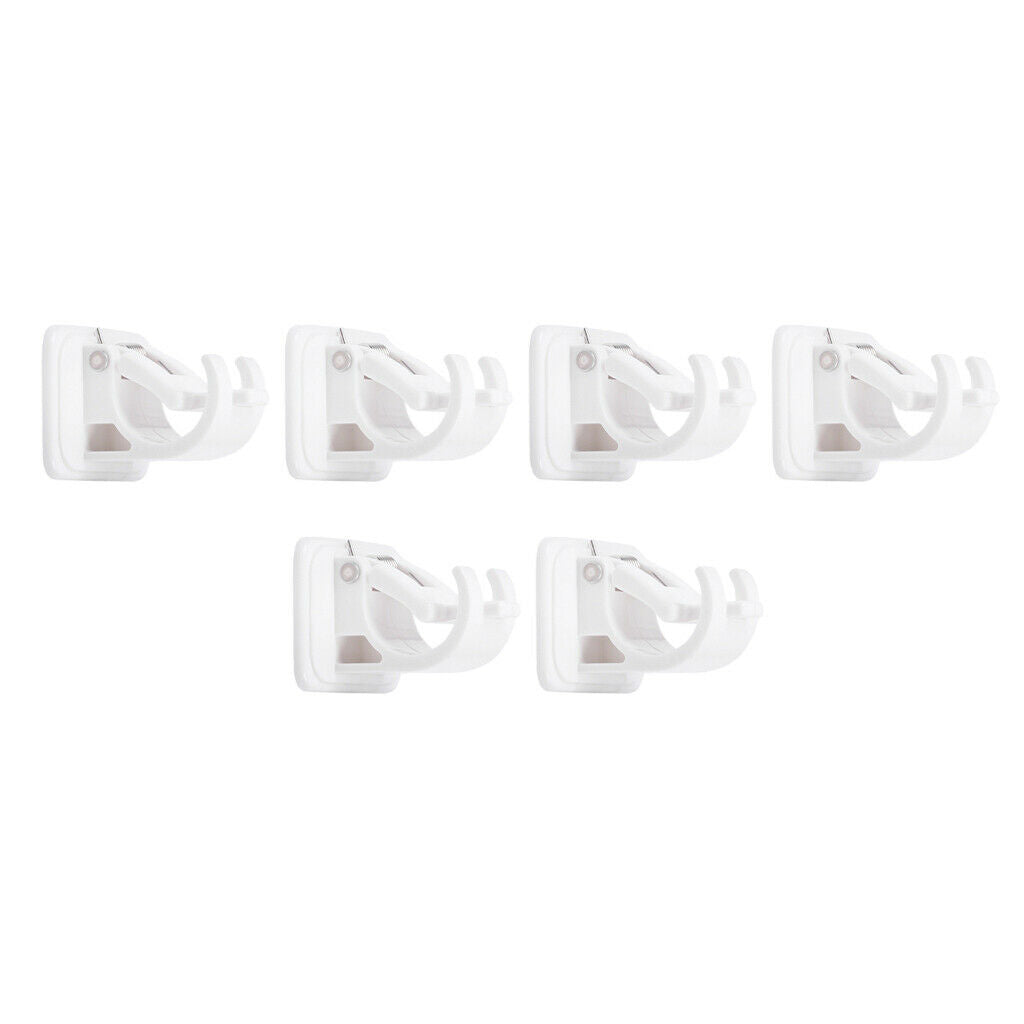 6Pcs  Self Adhesive Hooks Curtain Rod Bracket Pole Drapery Hook Holders Curtain