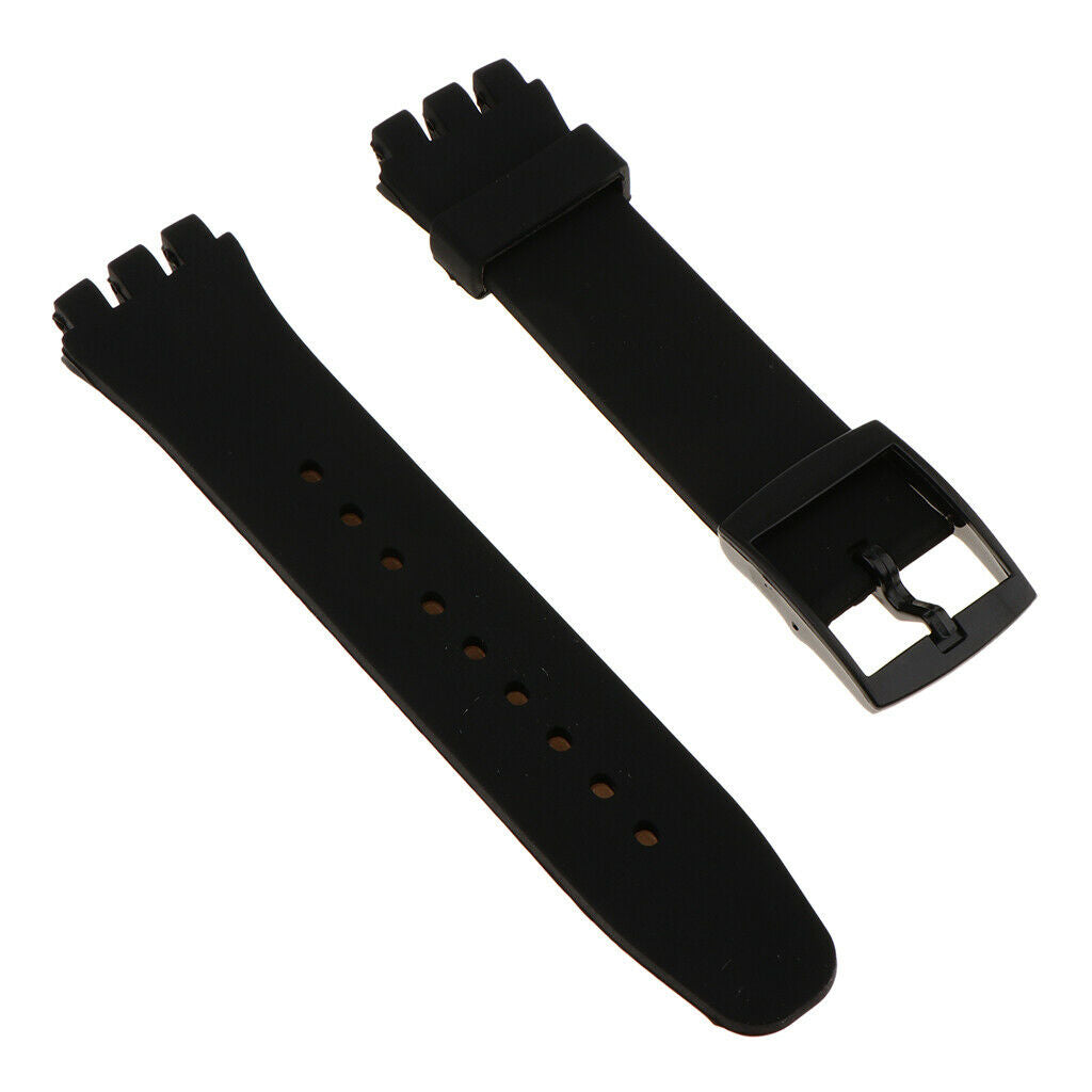 Silicone Watch Bands Watch Straps Replacement Rubber Wrist Band Black