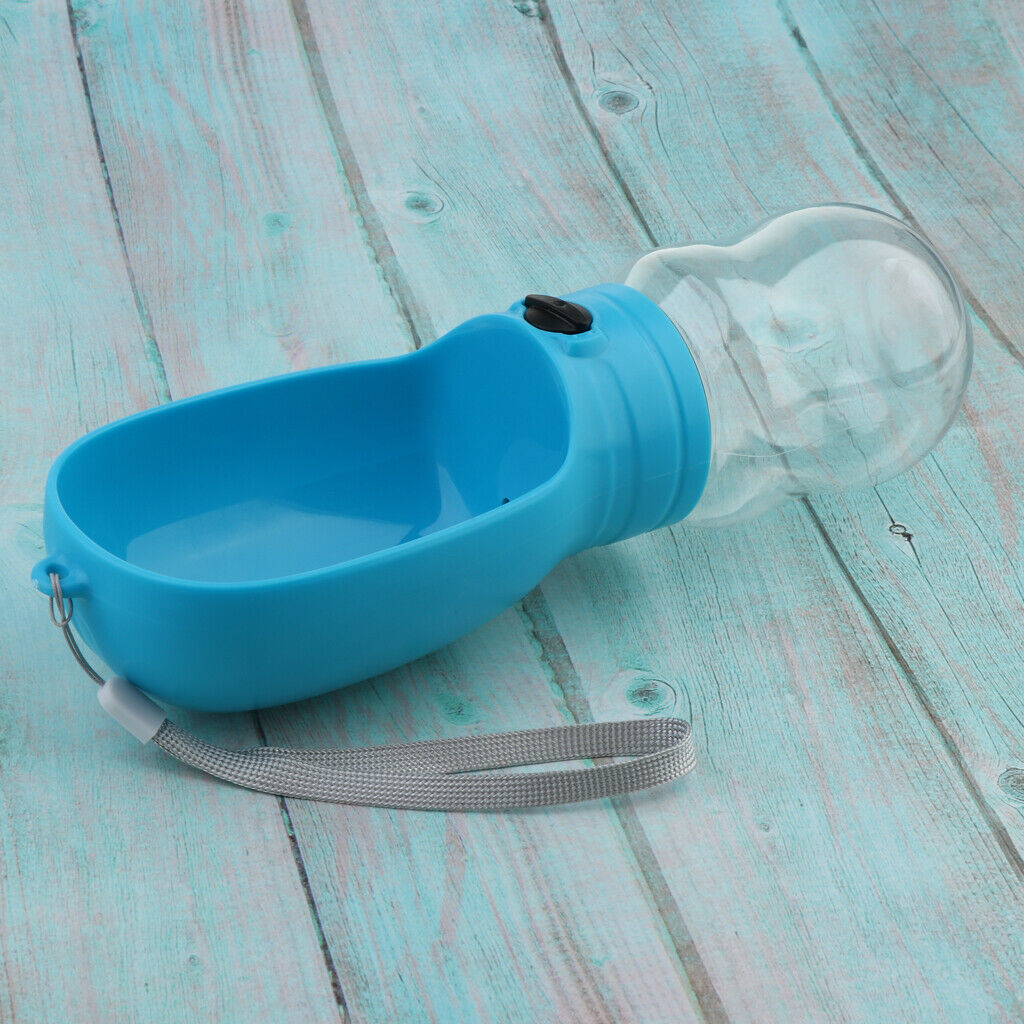 Portable Outdoor Travel Pet Dog Leakproof Water Bottle Drinking Bowl Blue
