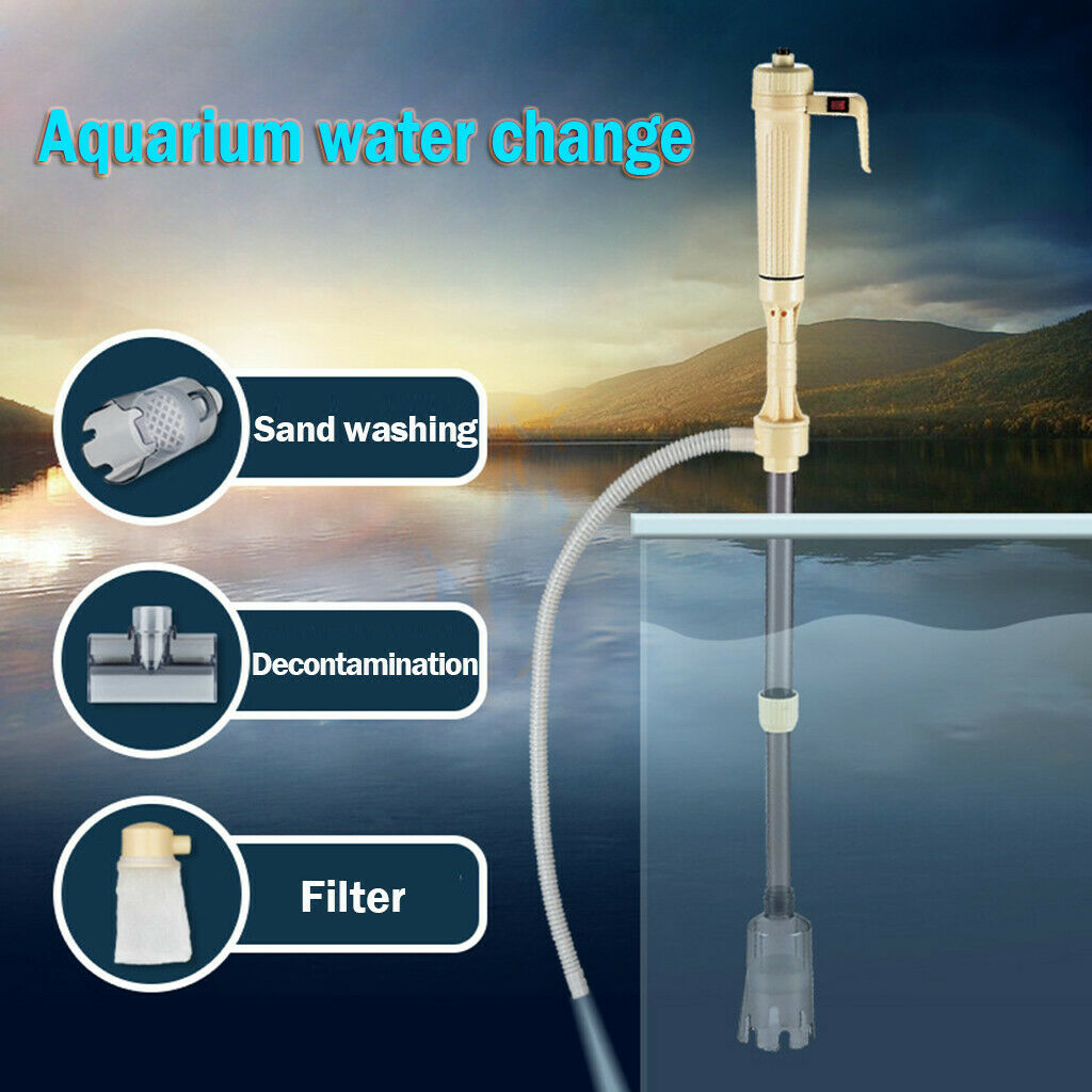 Electric Aquarium Gravel Cleaner Fish Tank Washer Water Changer Pump Filter New