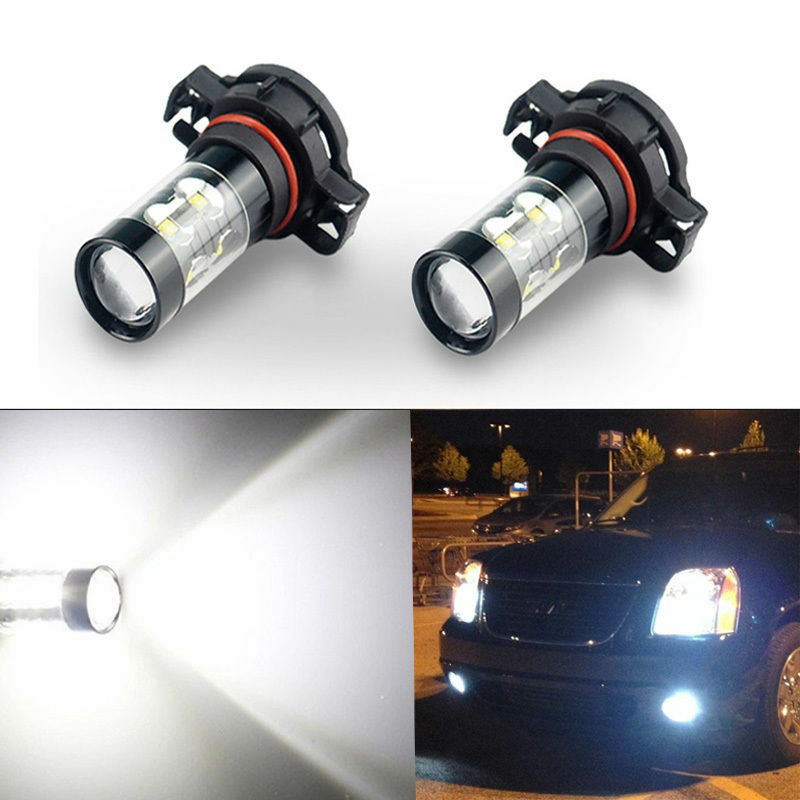2x 50W 5202 6000K H16 Super White High Power LED Fog Driving DRL Light Bulbs