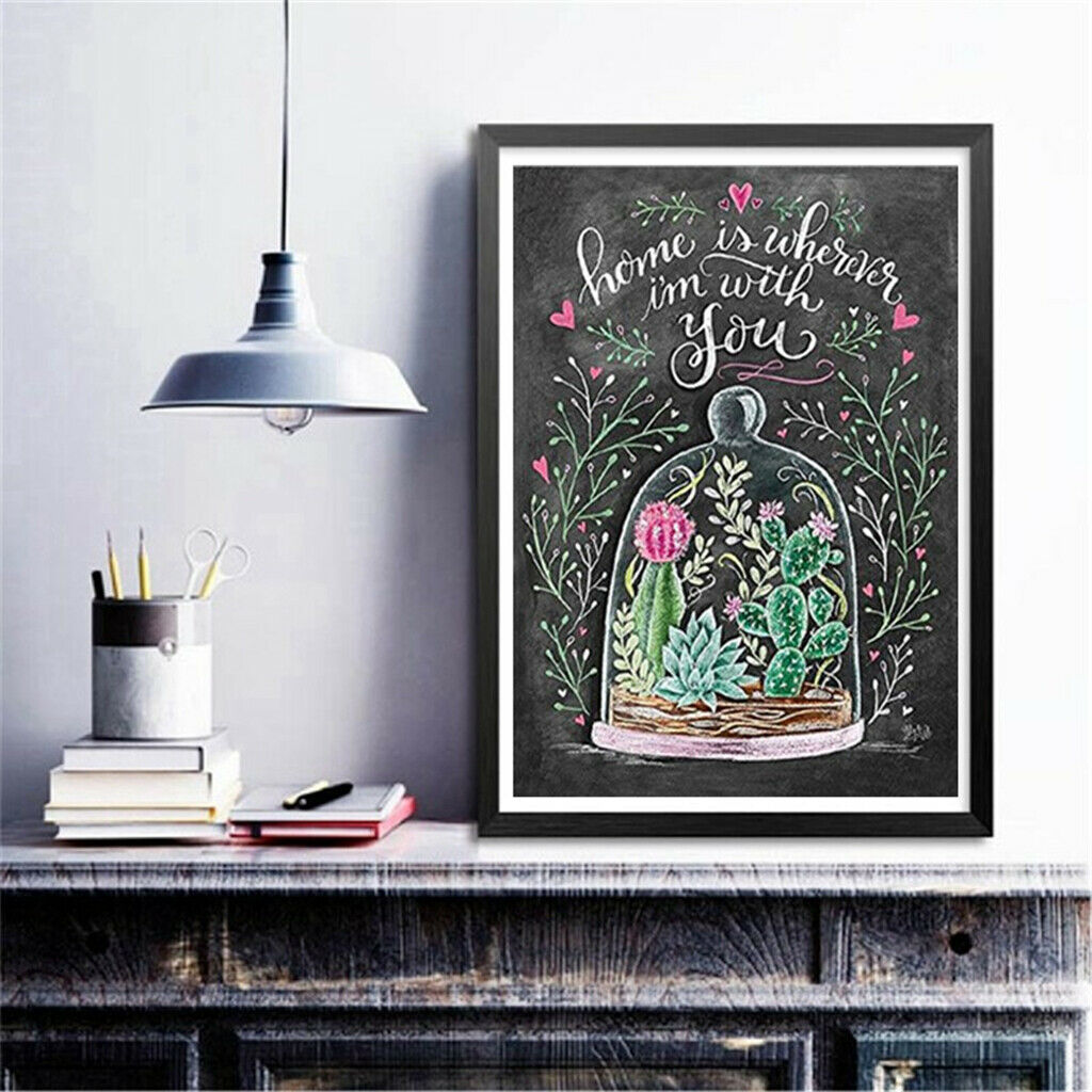 5D Diamond Painting Full Drill Embroidery Arts Home Decor Black Card