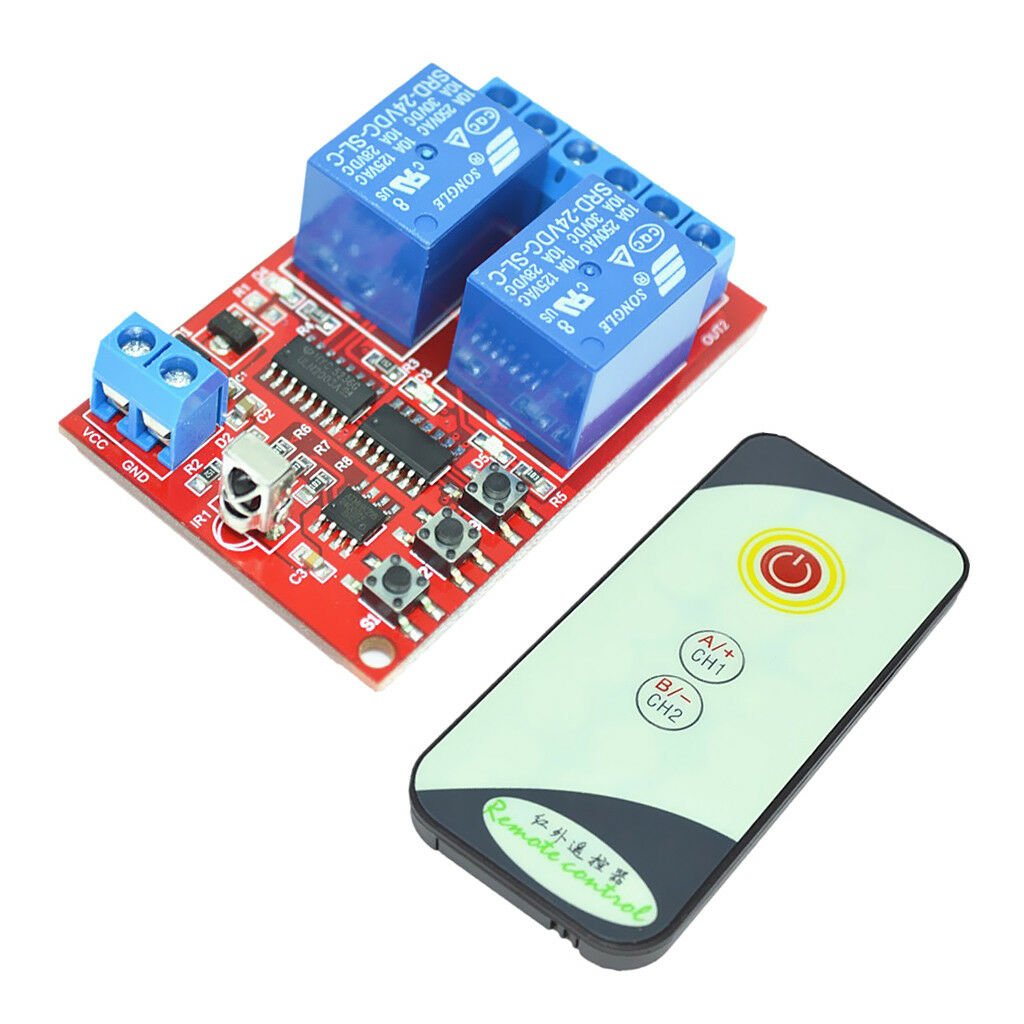 2 Channel Infrared Receiver IR Relay Driver Board Module Remote Control 24V