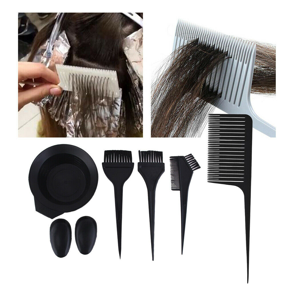 Hair Color Dye Bowl Comb Brush Ear Covers Set Hairdressing Tint Salon Tools
