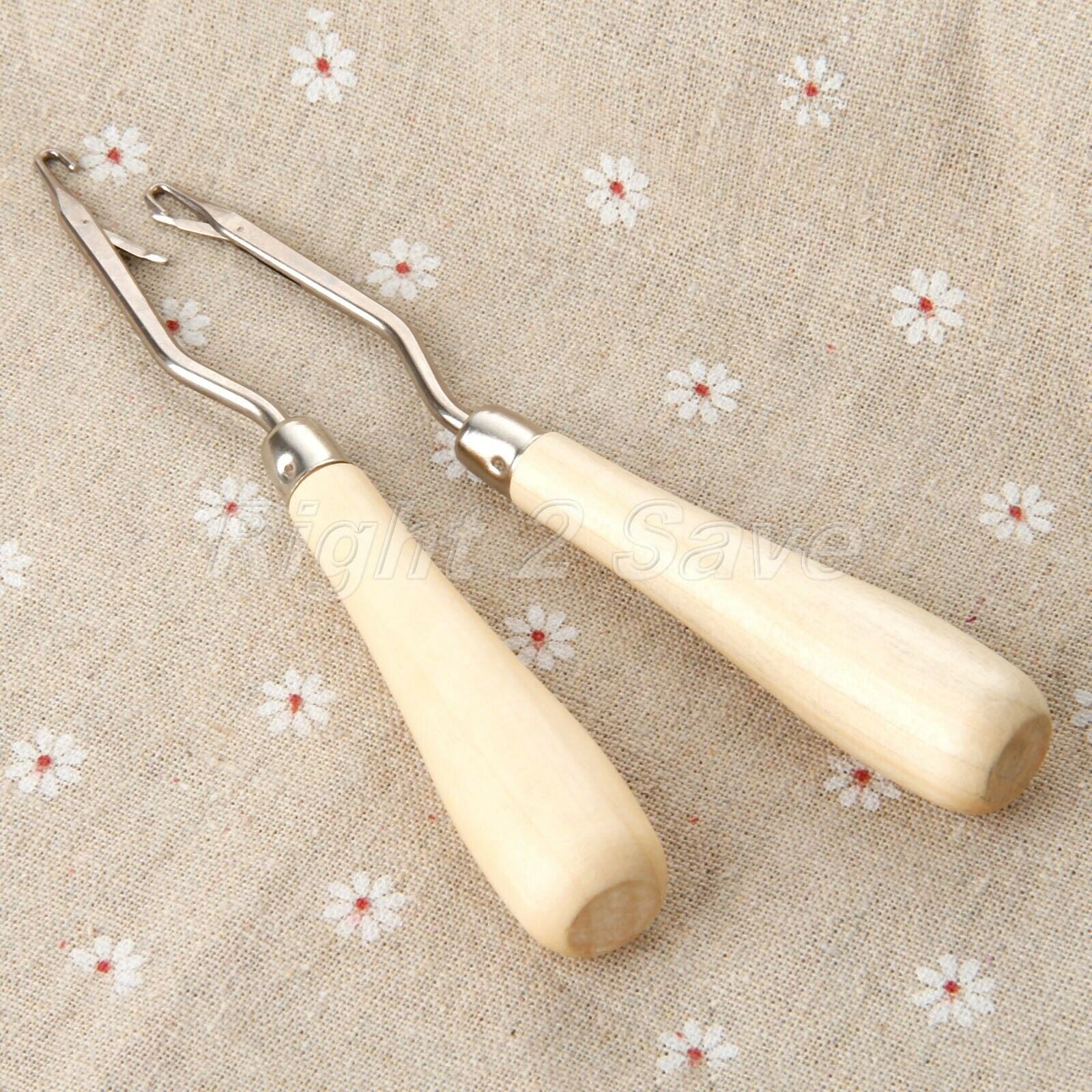 1PC 6.2" Carpets Repair Hook Needle Crochet Needle Latch Hook W Wooden Handle