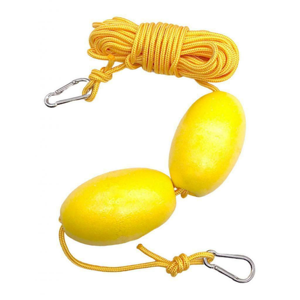 High Strength Kayak Tow Rope Throw Line with Dual EVA Floats Clip Accessory
