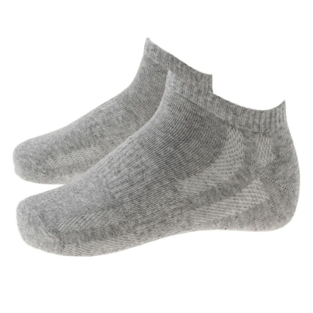 Low Cut Ankle Socks No Show Casual Cotton Socks Antibacterial Men Gray