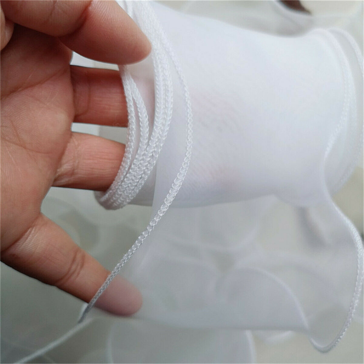 100CM White Ruffle Trim Organza Pleated Lace Ribbon DIY Sewing 3.54'' Width