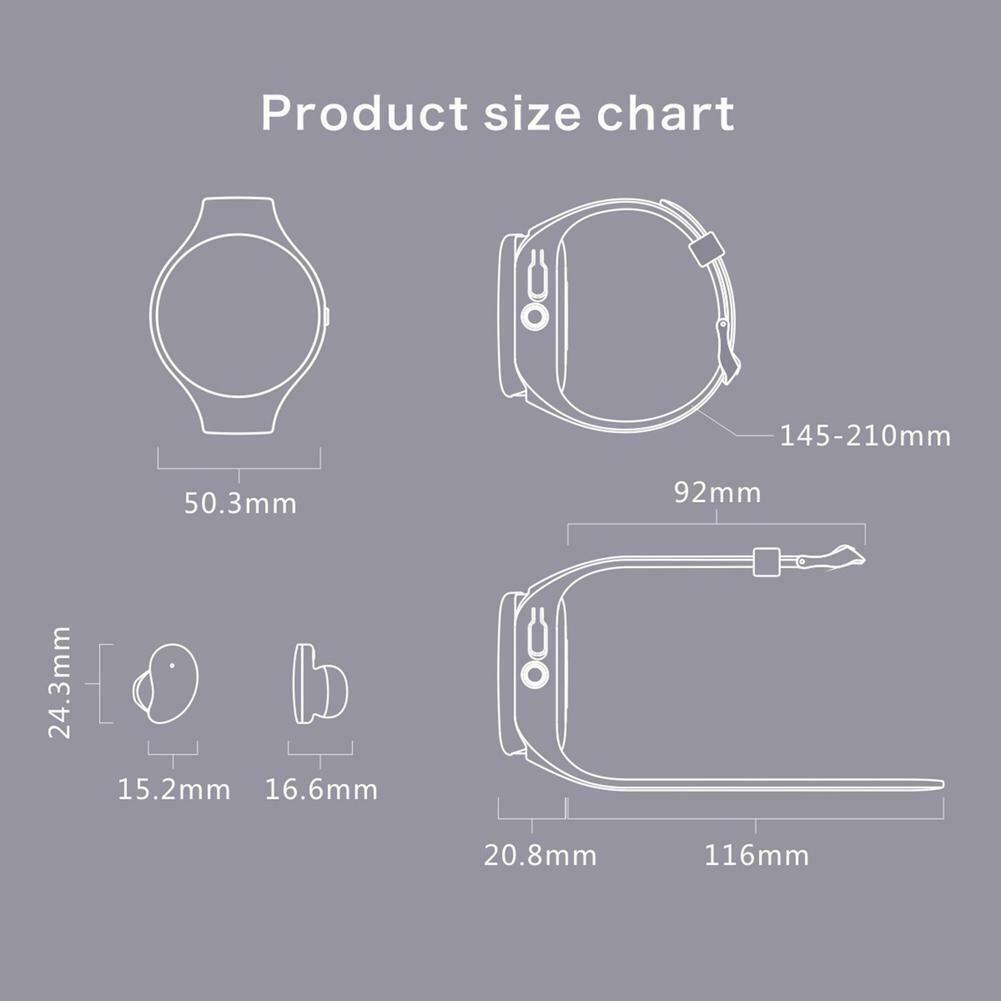 2 in 1 Smart Watch W/Earbuds Adjustable Bluetooth Headset Wireless Earphones Set
