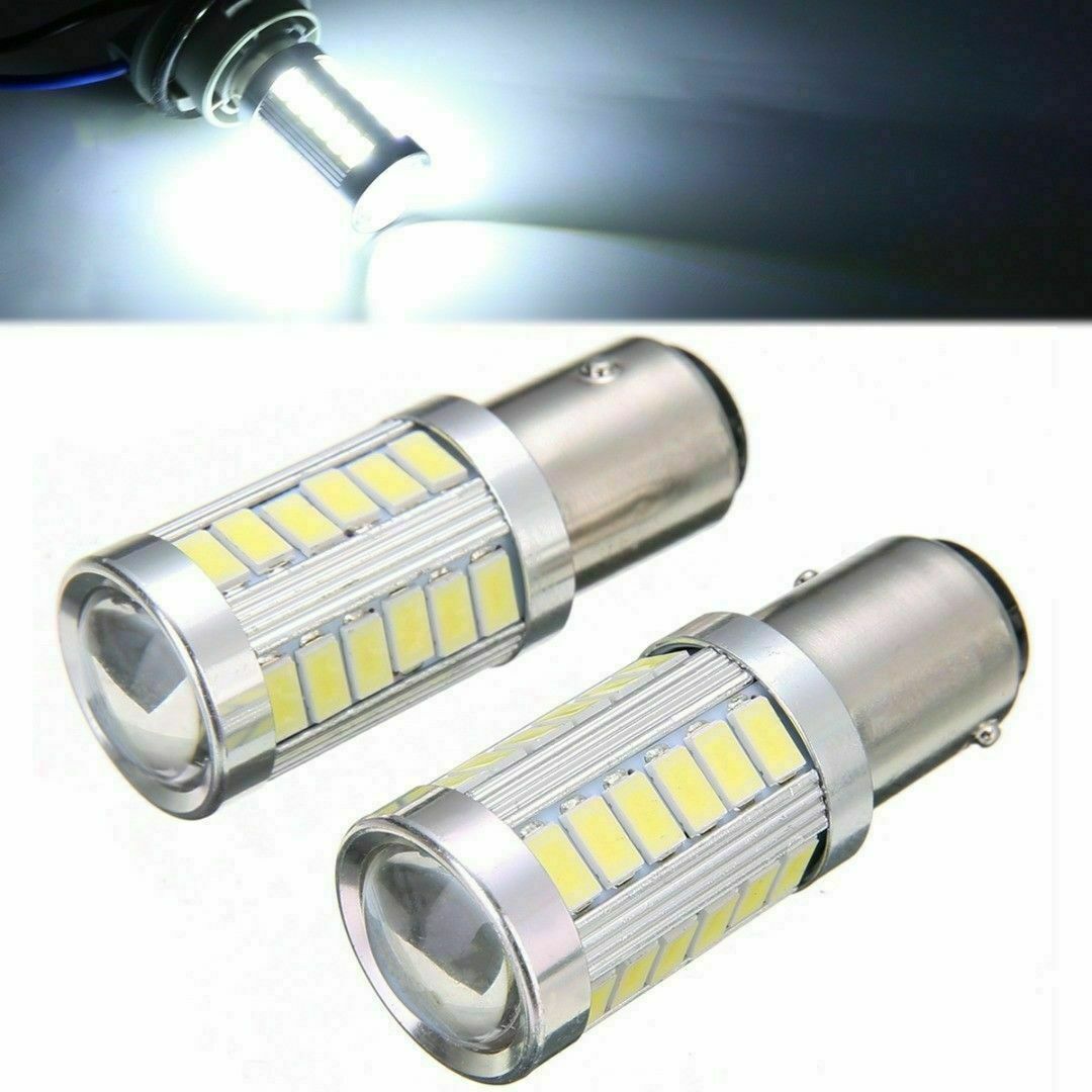 2X LED 12V Car White Bulbs BA15S P21W 1156 Backup Reverse Light 33-SMD 5630 5730