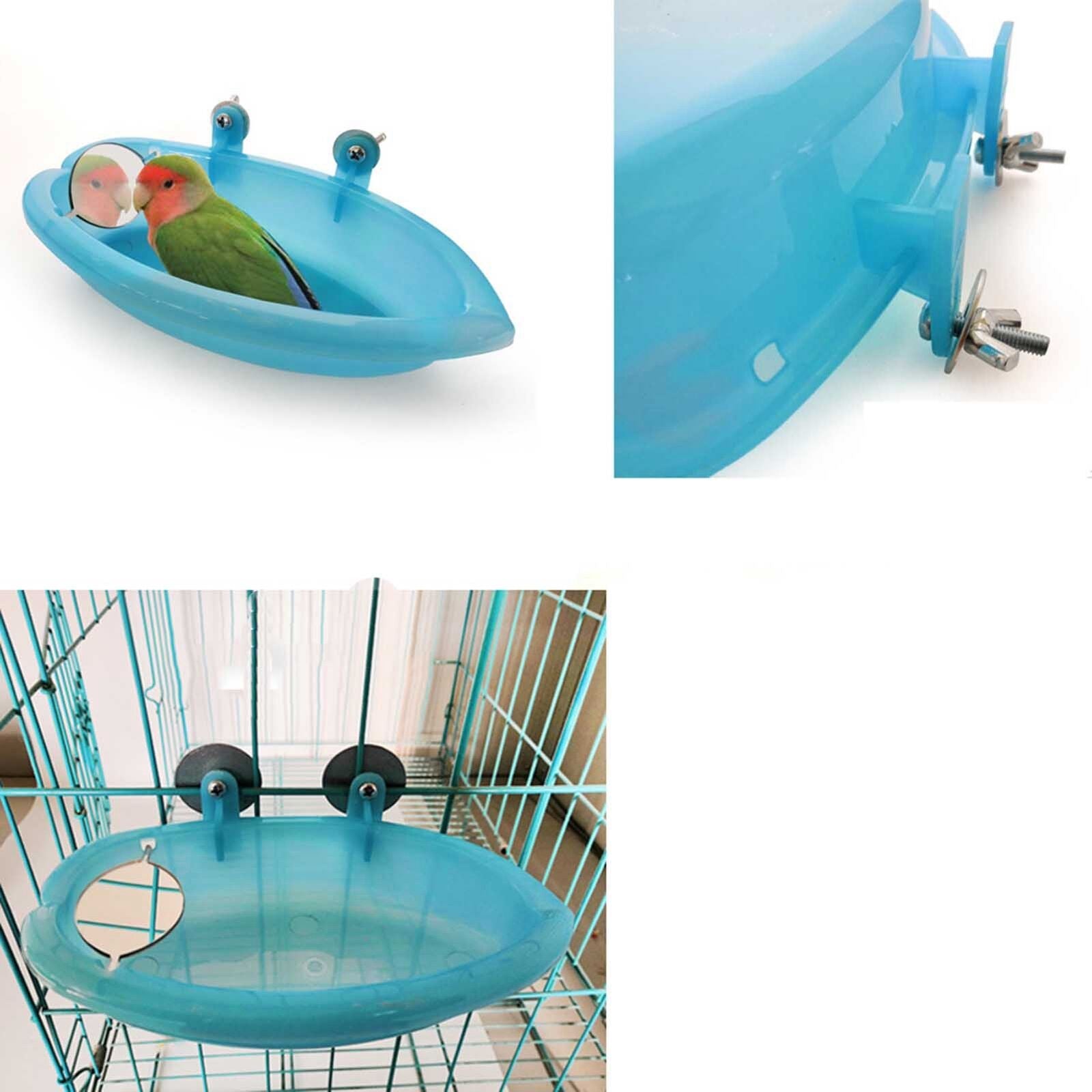 Bird Bath Tub for Cockatiel Finch Lovebird Dove Parrot Cage Hanging Water Bowl