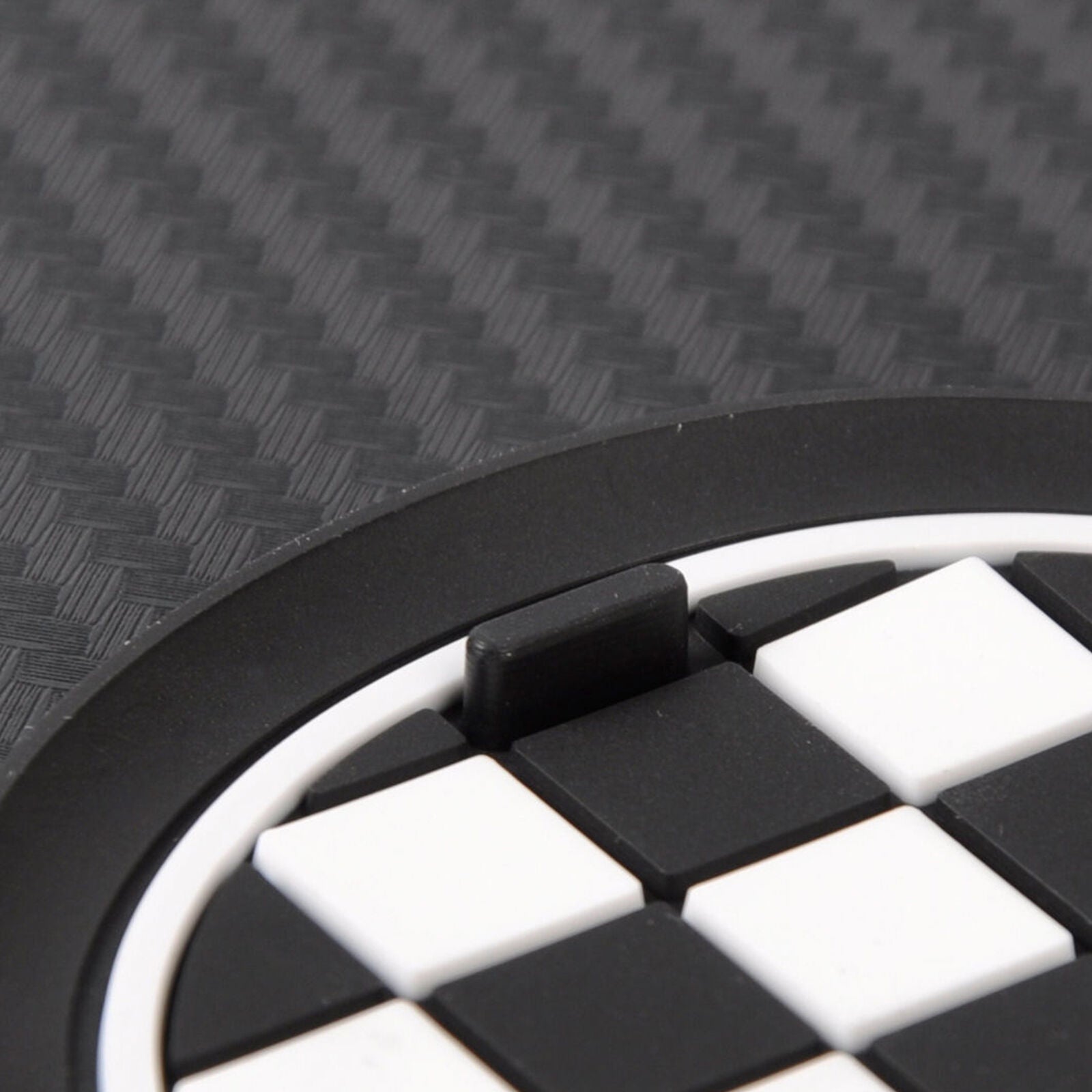 3* 78mm Black Checker Pattern Style Coasters For MINI Cooper Front Cup Holders