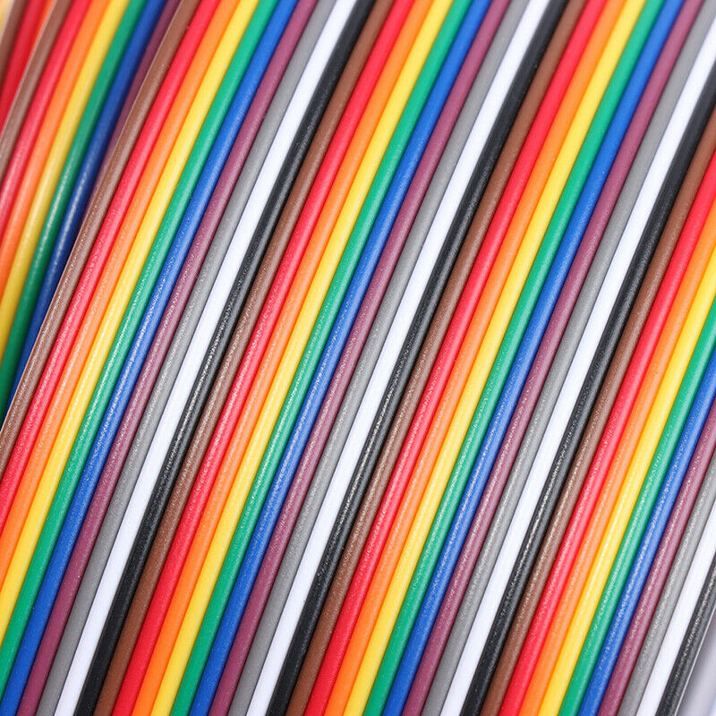 40P 2.54mm PITCH Color Flat Ribbon Cable Rainbow Wire 1M For Connector LineB Tt