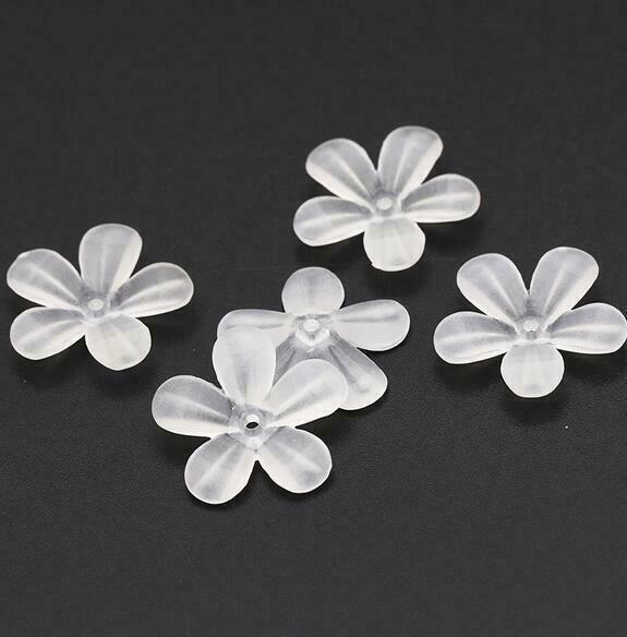 100pcs Acrylic Scrub Flower Jewelry Accessories DIY Handmade Jewelry Making 21mm