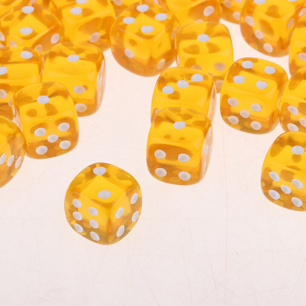 100 Pieces 12mm Six-sided Acrylic Dice for D&D DnD RPG Board Game