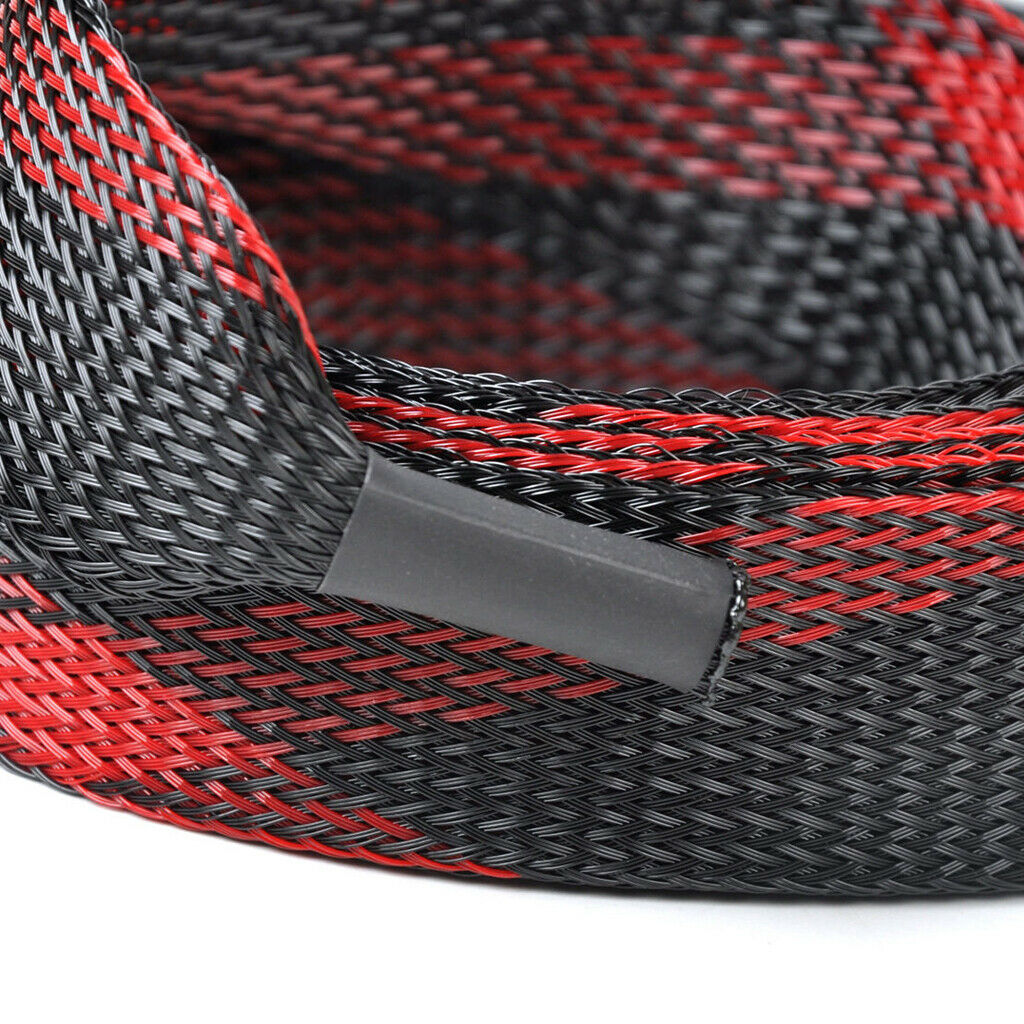 45mm Fishing Rod Expandable Braided Cable Sleeve Protector - Black