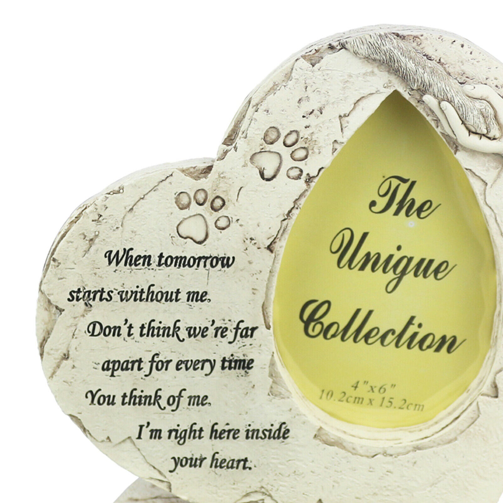 Pet Memorial Stone Heart-shaped Dog Grave Marker Photo Frame Outdoor Accs