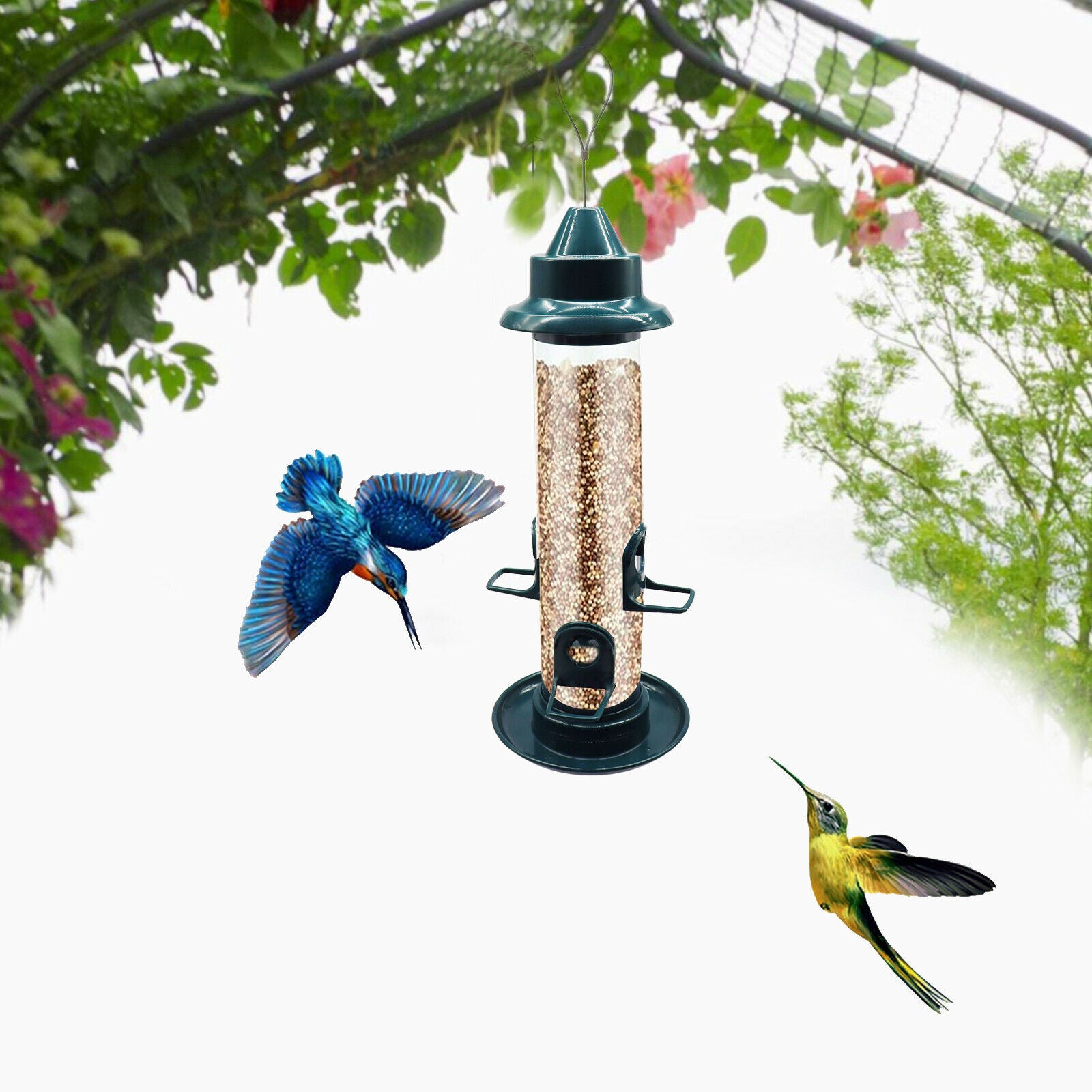 Tube Wild Bird Feeder Weatherproof Bird Watching Garden Yard Porch Patio