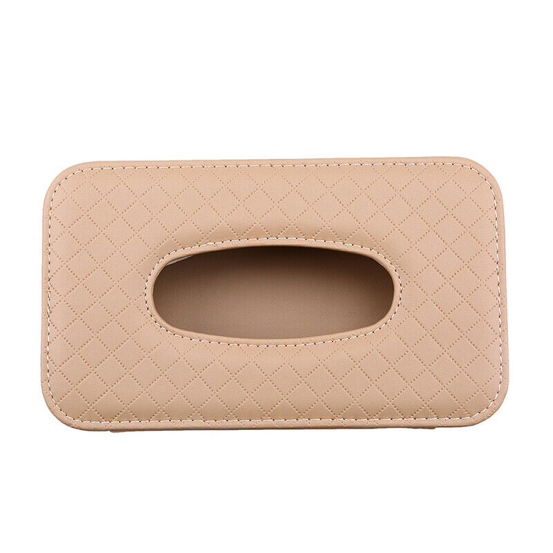 Universal Fit Leather Car Tissue Box Cover Napkin Paper Holder Towel Dispenser