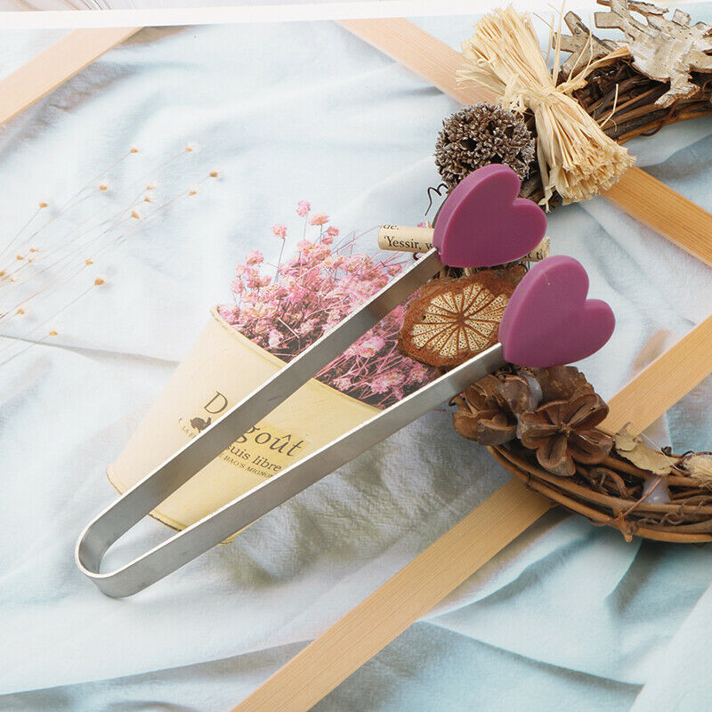 1Pc Silicone Clip Non-slip Ice Clip Stainless Steel Mini Food Clip Fruit .l8