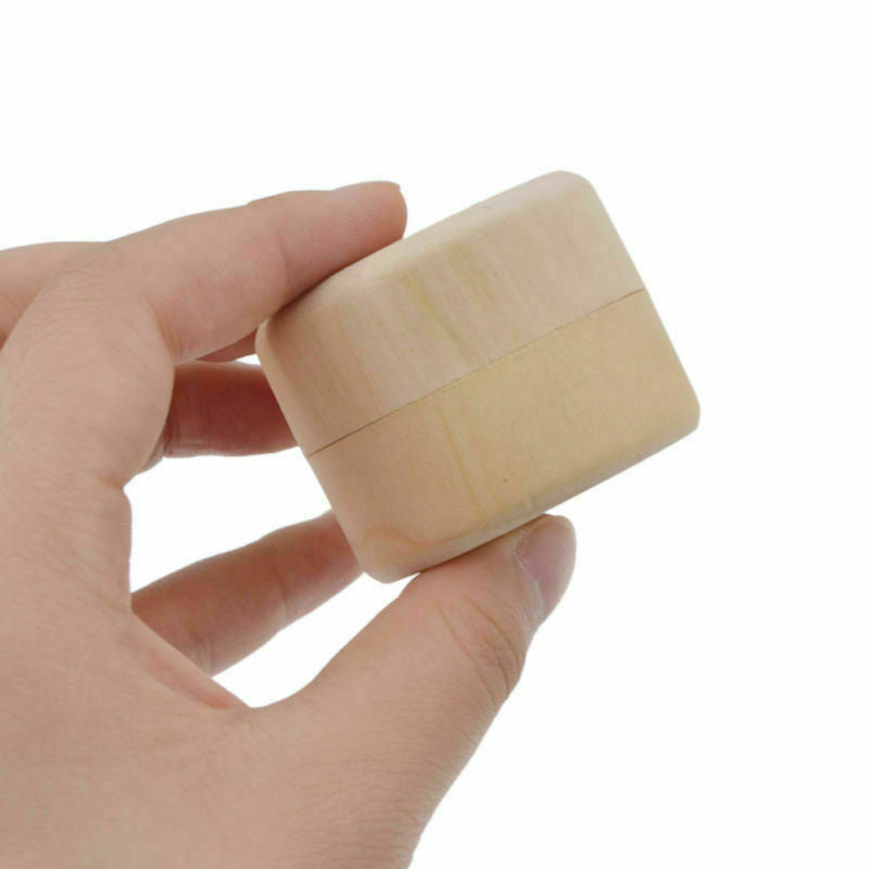 2x Round Wooden Jewelry Box Wedding Ring Earrings Holder Storage Case Container