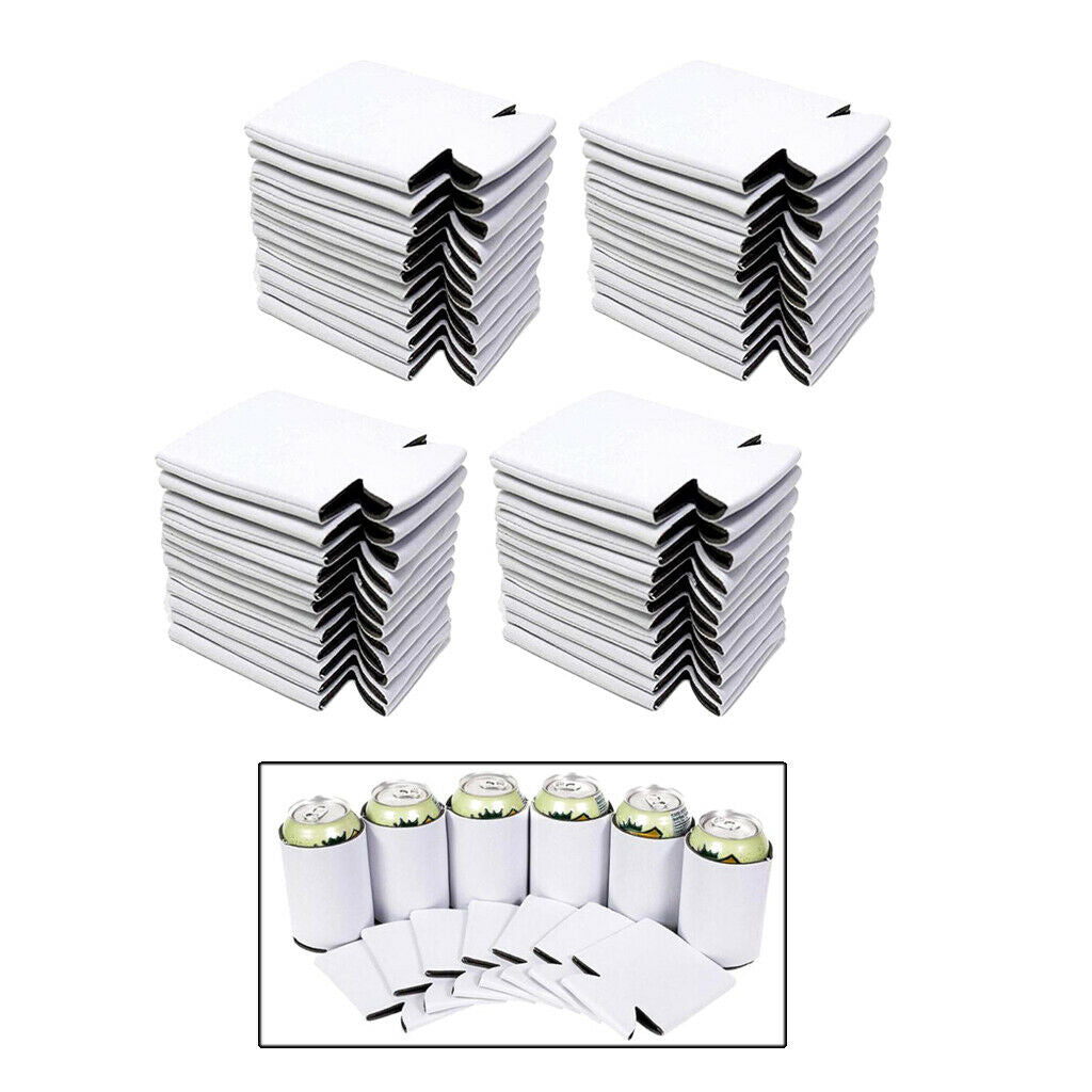 40pcs Blank Neoprene Beer Can Coolers Sleeves Drink Caddies for BBQ Camping