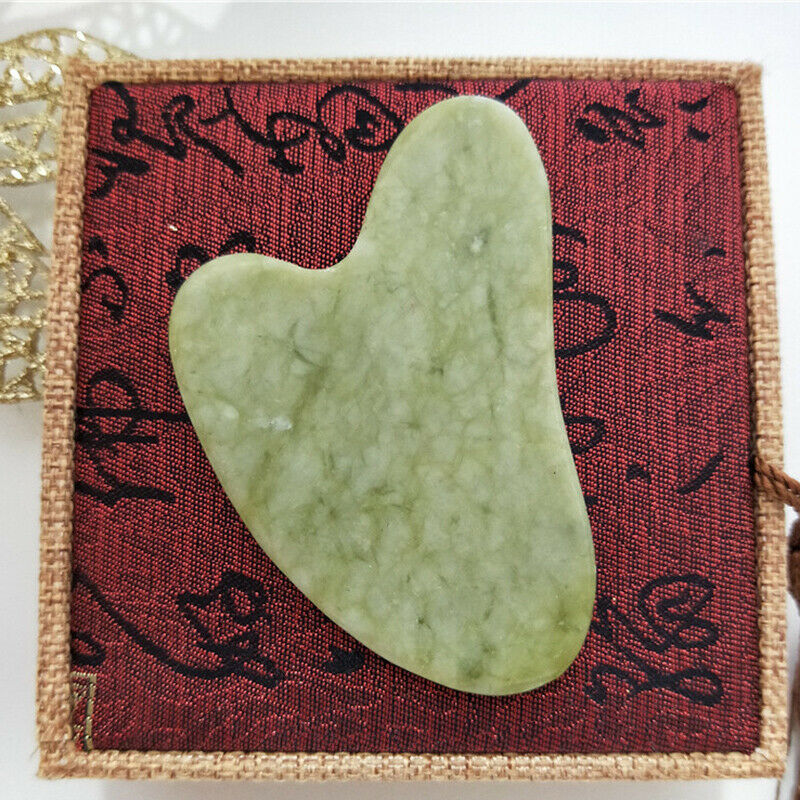 Natural Jade Stone Guasha Board Massage Tool SPA Therapy Gua Sha Massag.l8