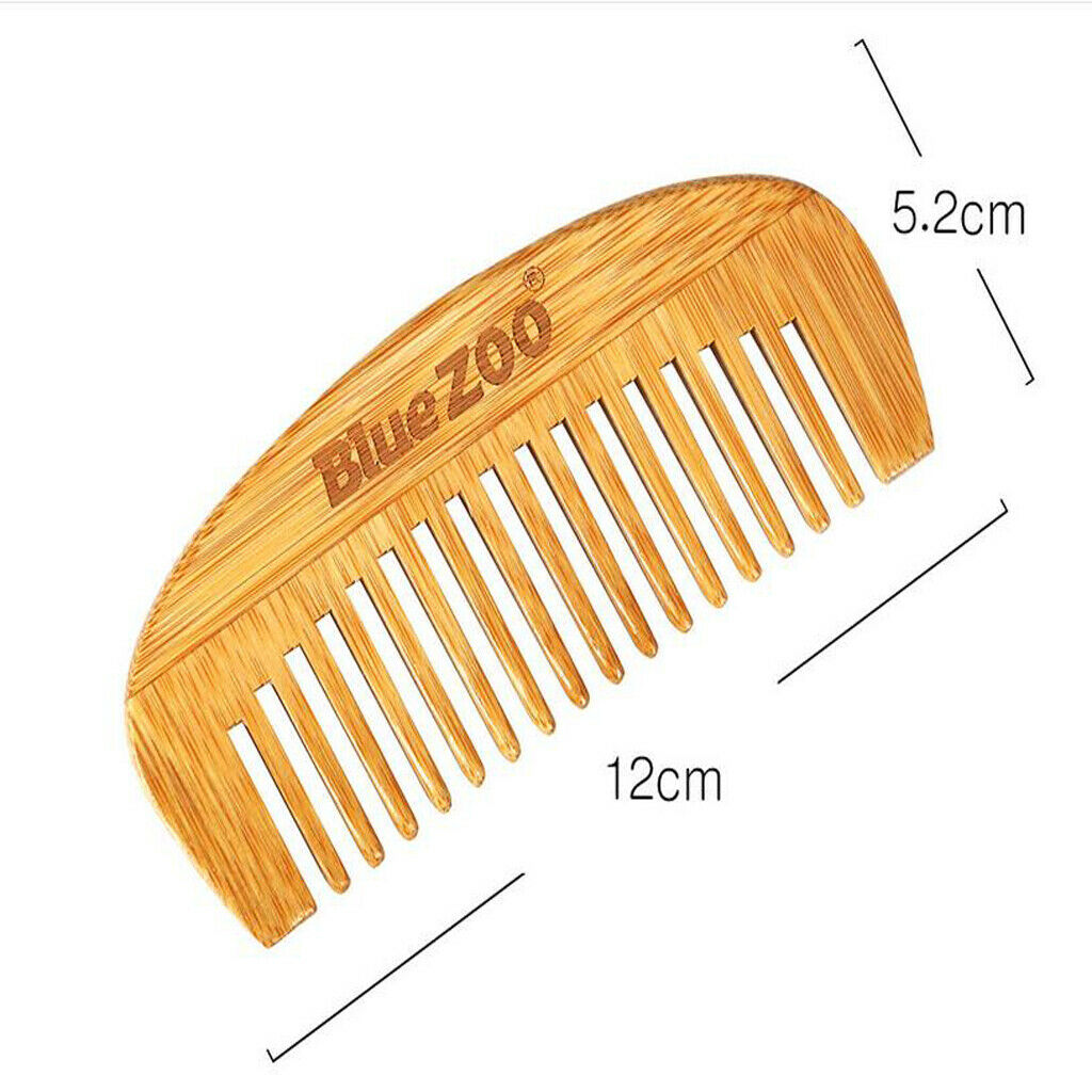 Premium Beard Brush Bamboo Hair Detangle Comb For Men Grooming Travel Wide Tooth