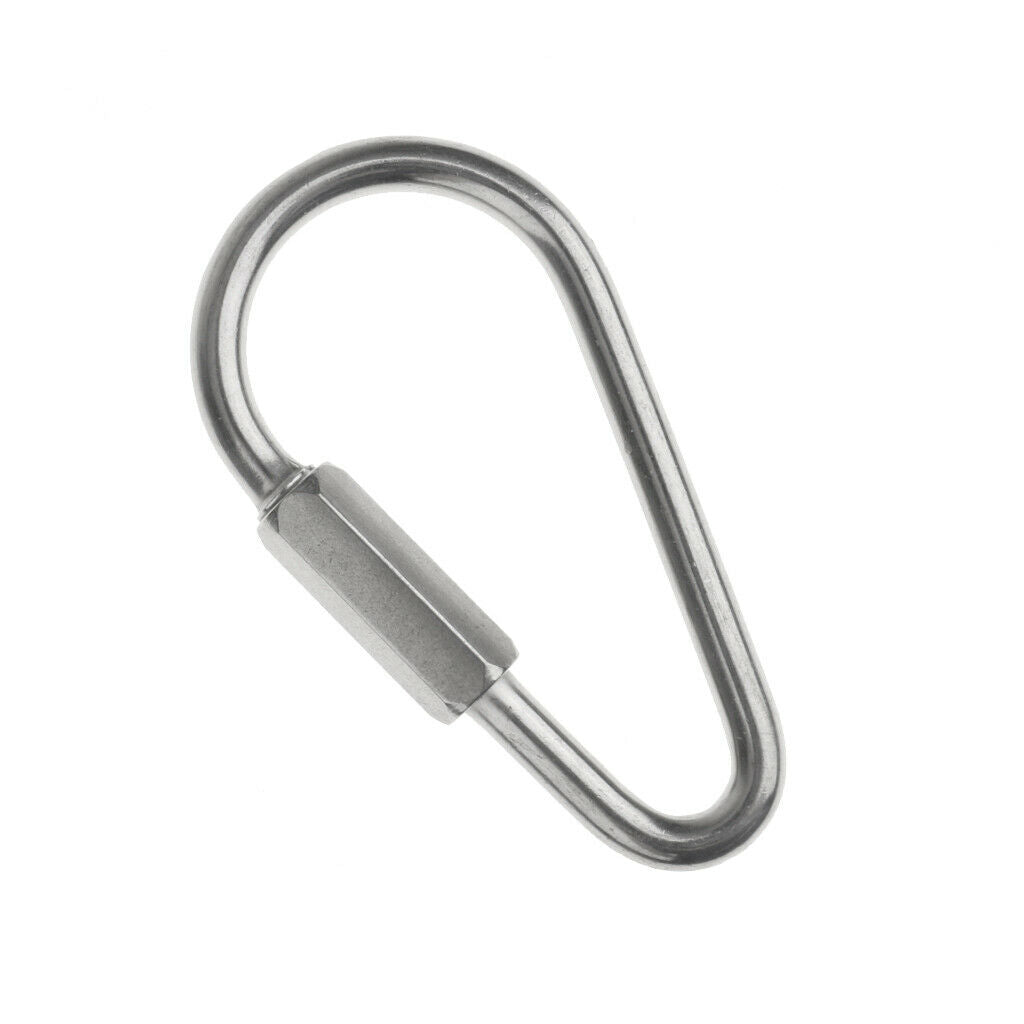 1pcs Camping Outdoor Stainless Screw Lock D Carabiner Clip Hook Key Chain M