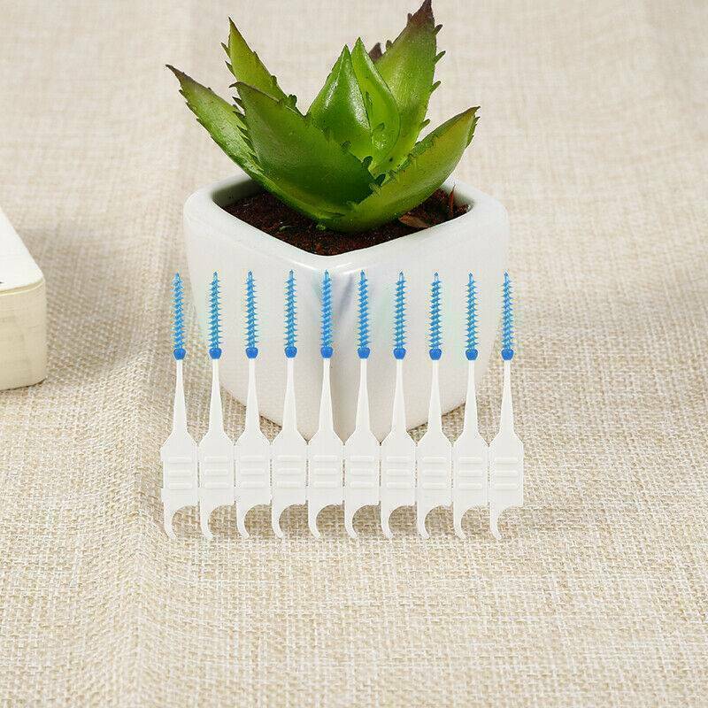 120PCS Dual Toothpick Oral Interdental Cleaner Teeth Floss Dental Gum Brush Sets