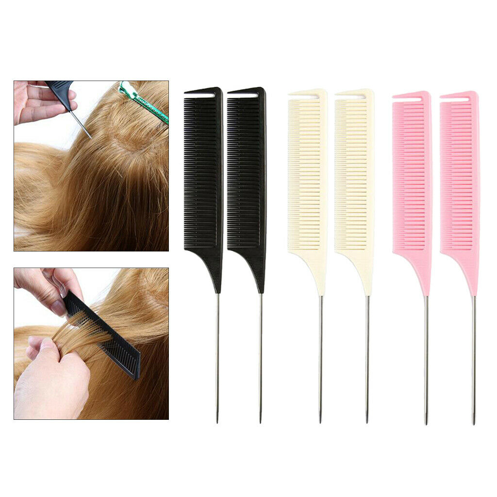 ABS Weaving Highlighting Hair Comb Salon Dyeing Hair Combs Brush Multicolor