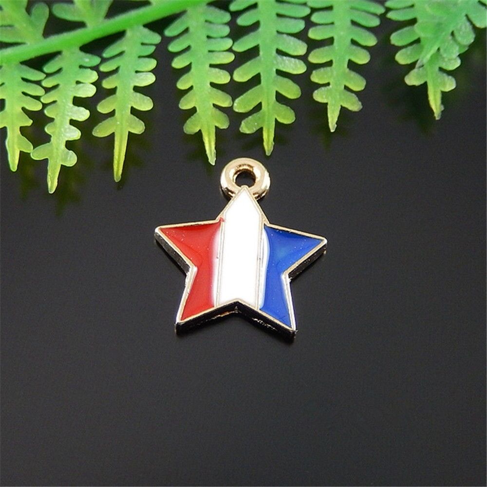 20PCS Enamel Star Charm Bracelet Alloy Pendant DIY Jewelry Earring Craft 14*11mm