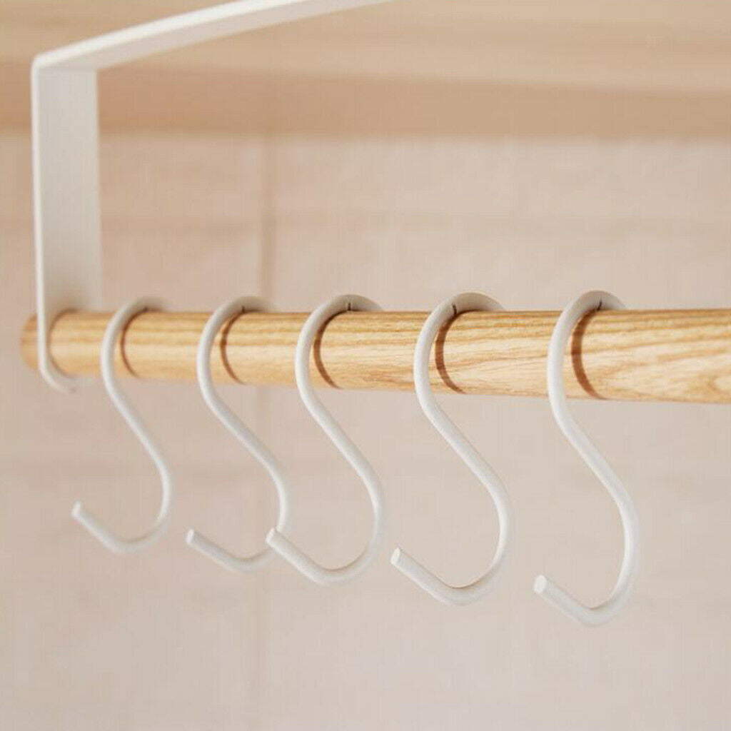 5 Hook Kitchen Under Shelf Cabinet Rack Mug Cup Holder Wardrobe Storage Hook