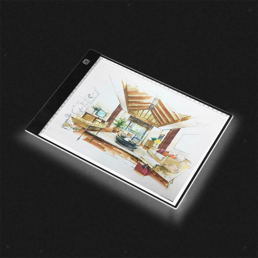 LED light bar Art Tattoo A4 drawing pad table template with scale