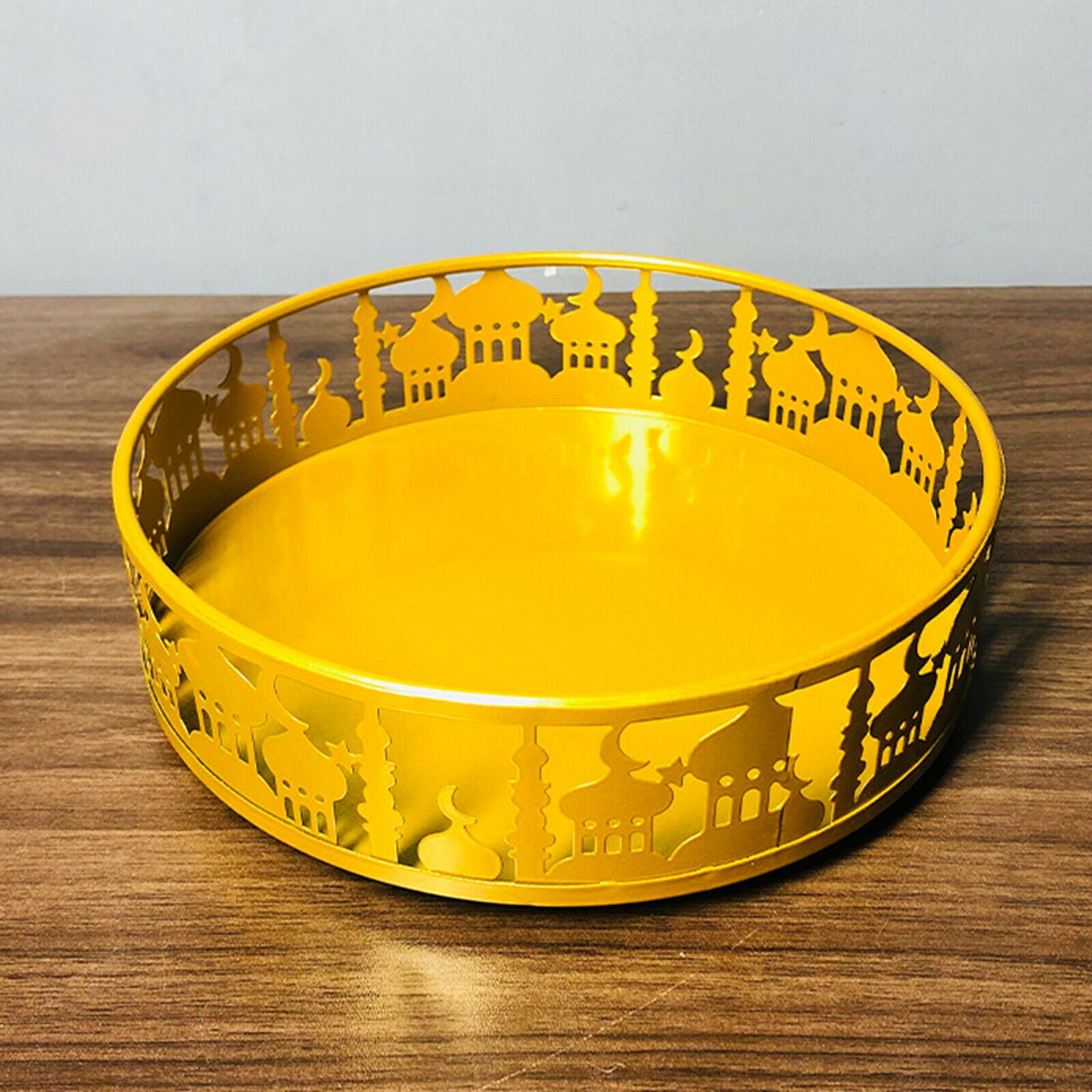 Rustic Ramadan Kareem Iron Tray for Islam Muslim Party Food Fruit Plate