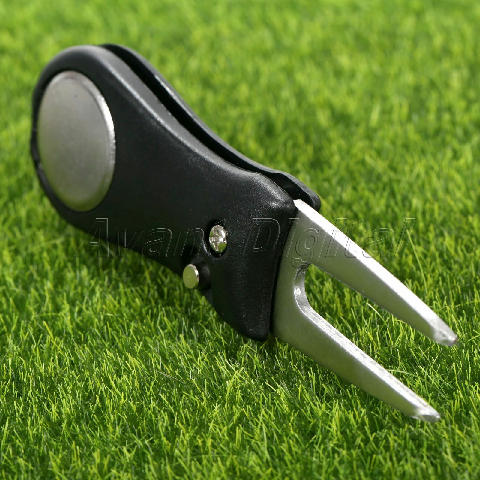 2pcs Golf Ball Putting Green Divot Fork Pitch Mark Switchblade Repair Tools New