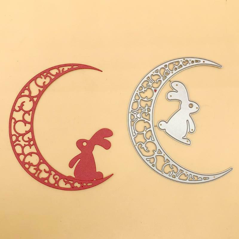 Easter Bunny Moon Metal Cutting Dies Stencil Scrapbooking DIY Album Stamp Paper