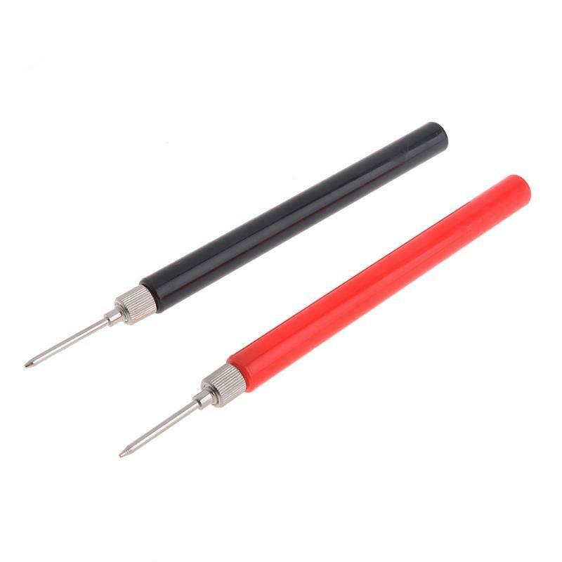 2pcs Spring Test Probe Tip Insulated Hook Wire Lead Pin Connector for Multimeter