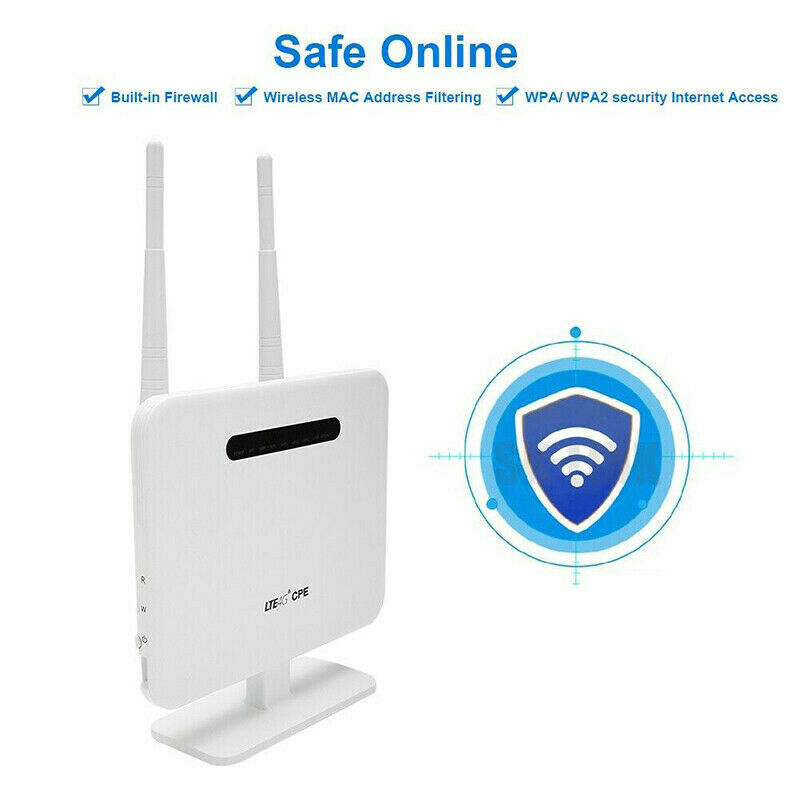 Unlocked 4G LTE CPE Wifi Router 300Mbps Wireless CPE & SIM Card SlotJCAUH SJ