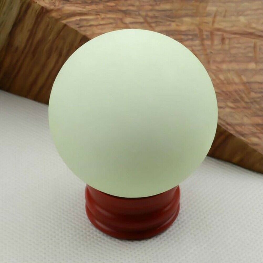 35MM Glow In The Dark Stone Green Luminous Quartz Crystal Sphere Ball Stand
