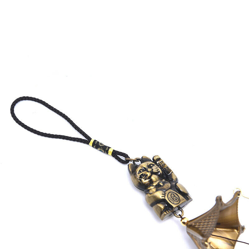 Metal Copper Wind Chime Pendant Door Decoration Lucky Cat Feng Shui Penda.l8
