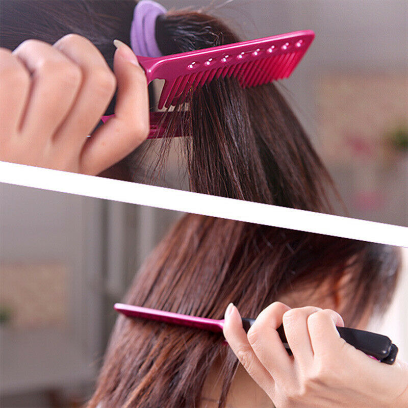 Hair Straightener V Shape Brush Folding Styling Hairdressing Salon Barber Comb
